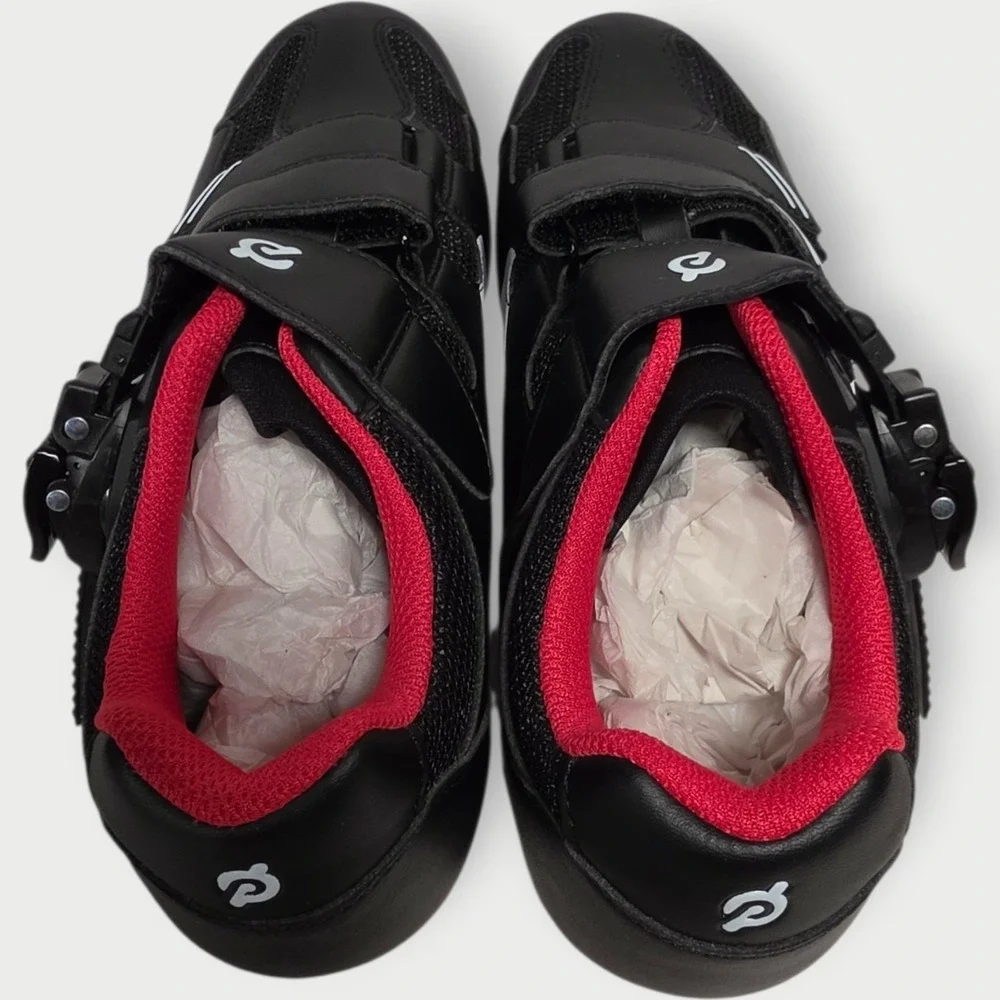 Peloton Cycling Shoes Mens Size 7 Womans Size 9‎ Black Red White EU 40 W/Box